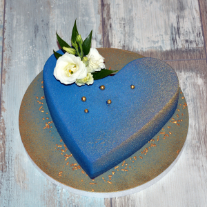 №15: Virágos kék 14 szeletes torta (23x23cm)