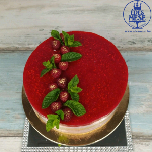 Málnás joghurtos mousse torta 16 szelet