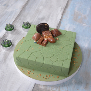 №24: Zöld, 7 szeletes torta (15x15cm)