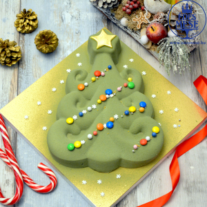 Karácsonyfa: 11 szeletes dupla csokoládés mousse torta (30 cm)